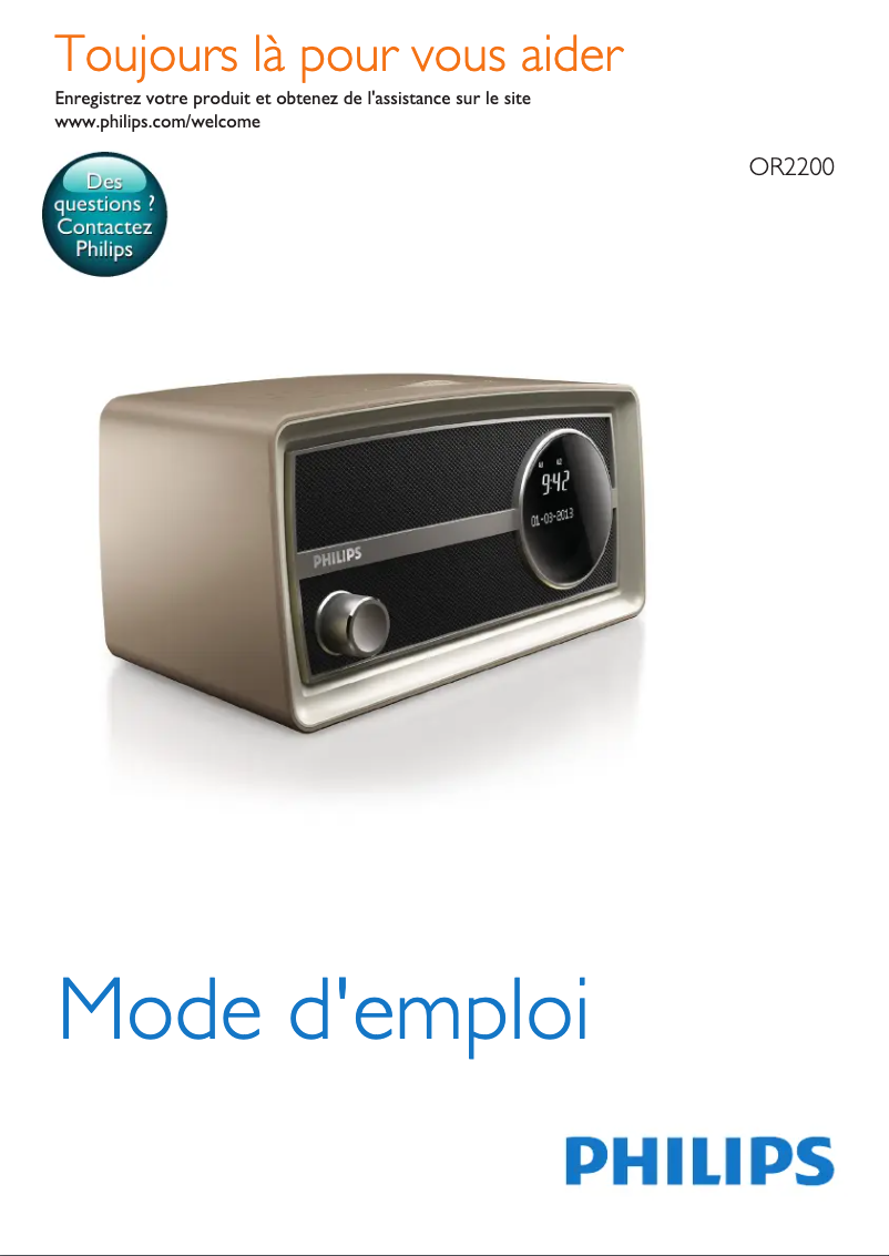 Page n°1 - Manuel utilisateur Philips OR2200M