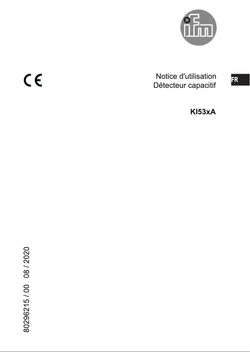 Page n°1 - Manuel utilisateur IFM KI532A