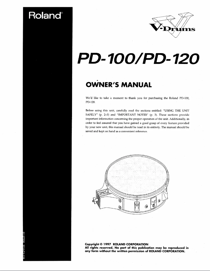 Image de la première page du manuel de l'appareil PD-100