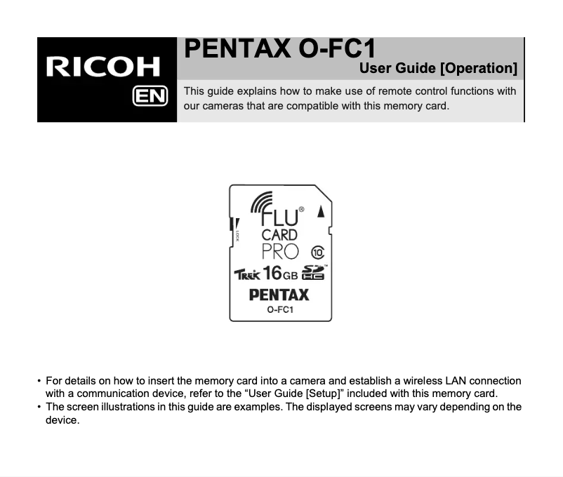 Image de la première page du manuel de l'appareil O-FC1