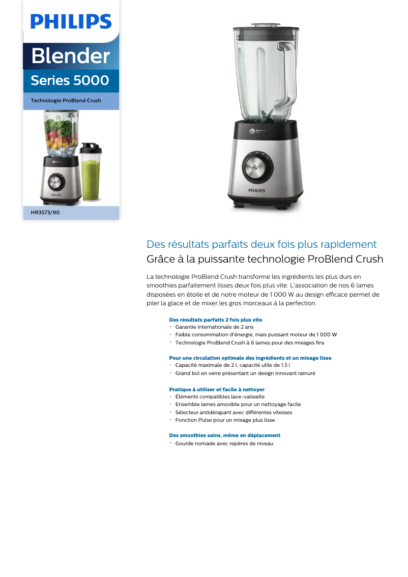 Page n°1 - Manuel utilisateur Philips ProBlend HR3573