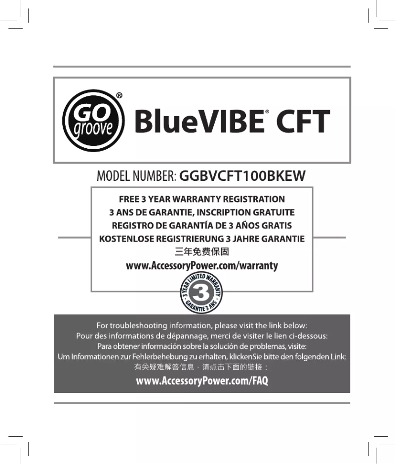 Page n°1 - Manuel utilisateur GOgroove BlueVIBE CFT