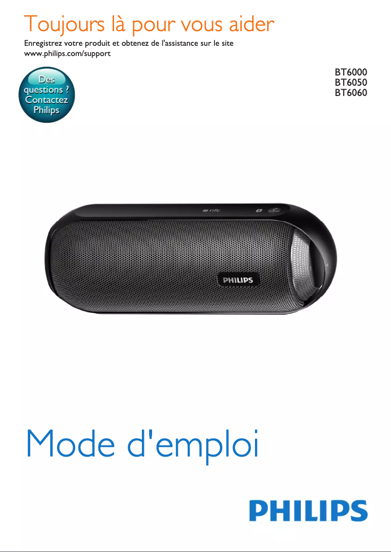 Page n°1 - Manuel utilisateur Philips BT6060W