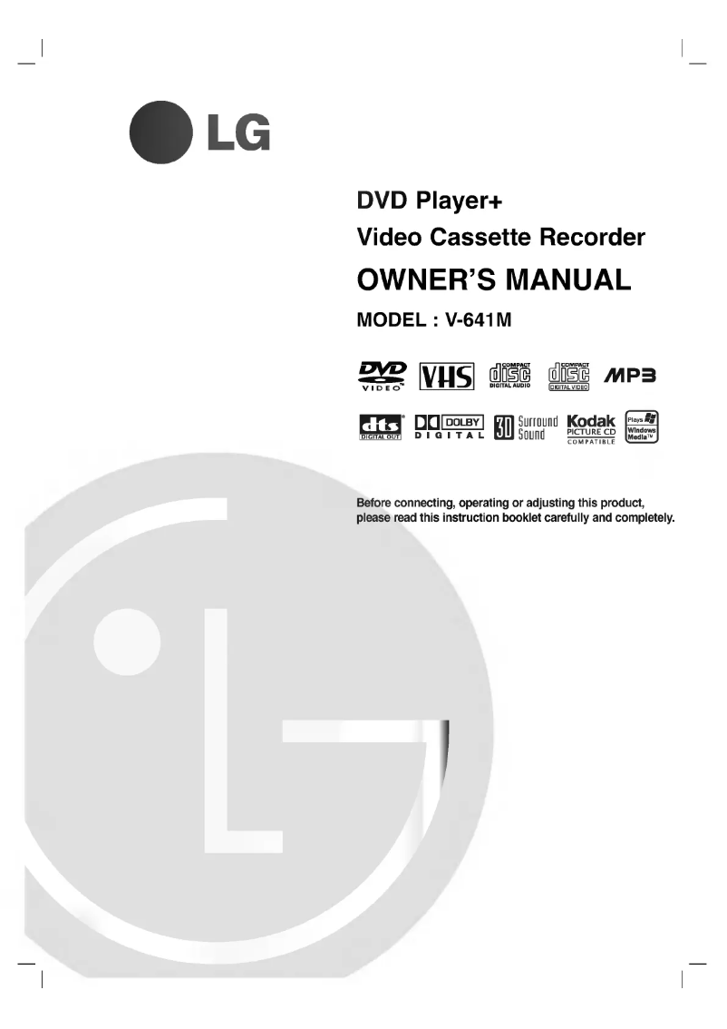 Page 1 de la notice Manuel utilisateur LG V641MK