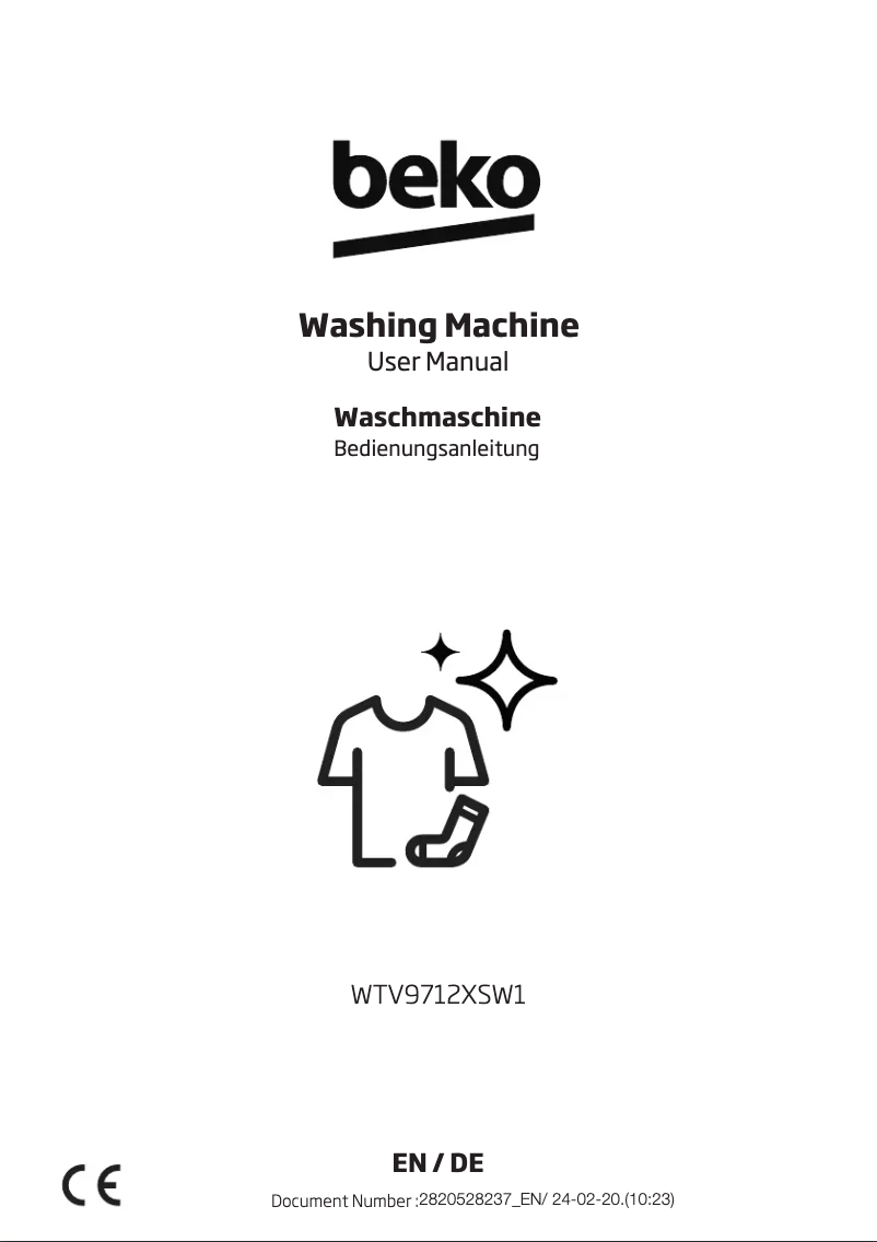 Page 1 de la notice Manuel utilisateur Beko WTV9712XSW1