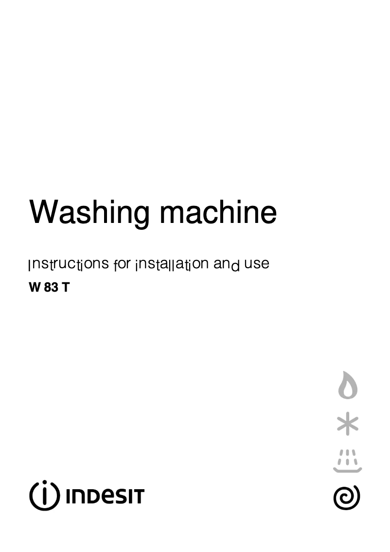 Page 1 de la notice Manuel utilisateur Indesit W 83 T (AUS)