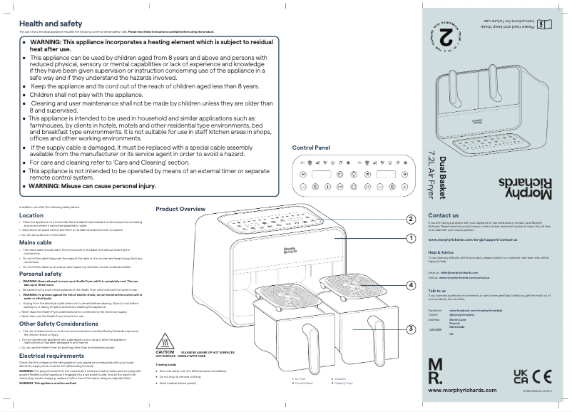 Page 1 de la notice Manuel utilisateur Morphy Richards Dual Basket 480020
