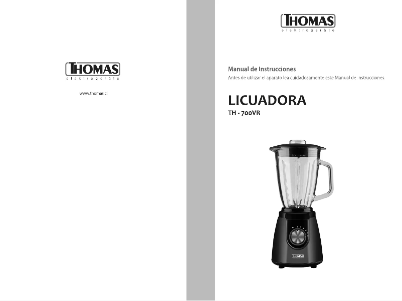 Page 1 de la notice Manuel utilisateur Thomas TH-700VR