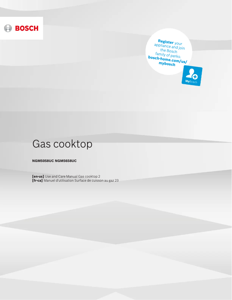 Page 1 de la notice Manuel utilisateur Bosch NGM5058UC