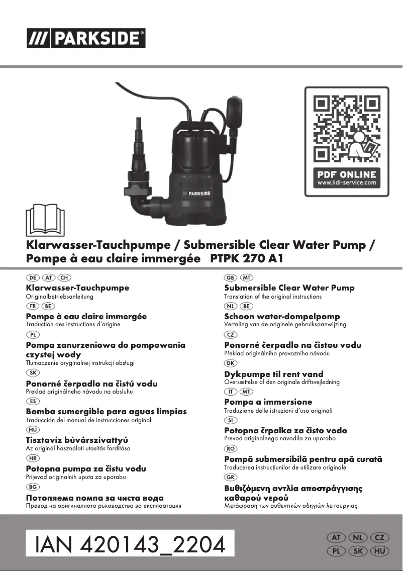 Page 1 de la notice Manuel utilisateur Parkside PTPK 270 A1