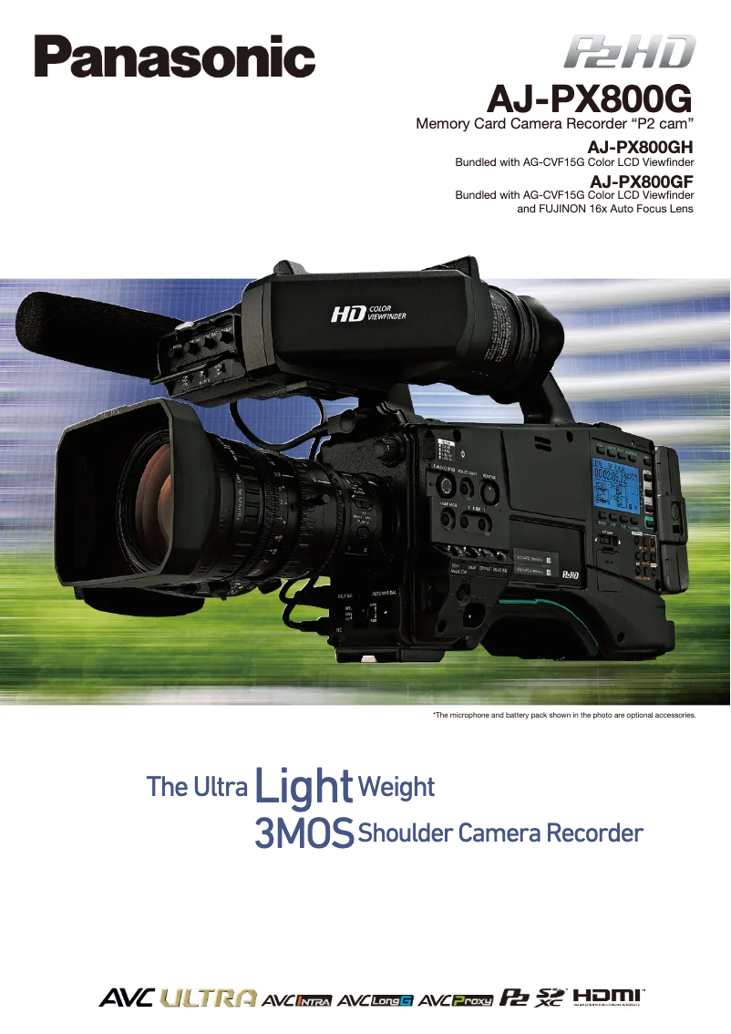 Image de la première page du manuel de l'appareil AJ-PX800G