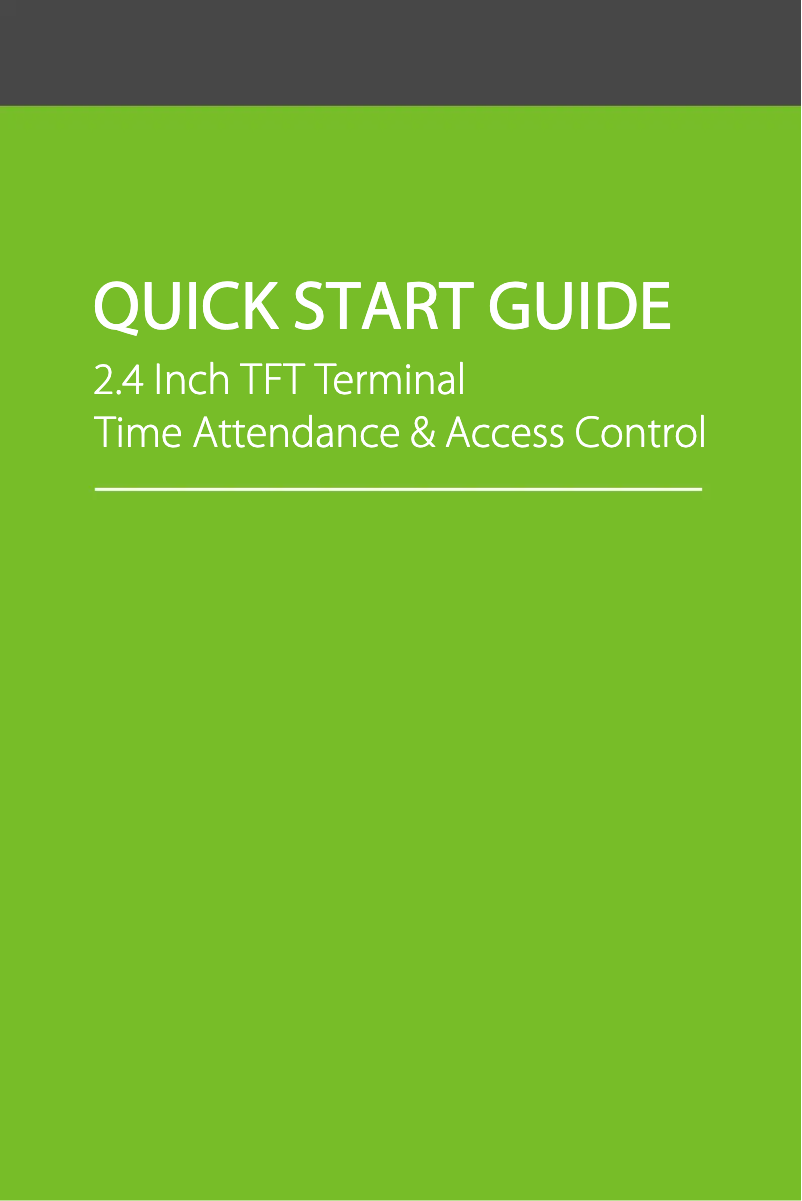 Page 1 de la notice Guide de démarrage rapide ZKTeco F21