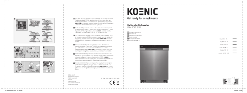 Page n°1 - Manuel utilisateur Koenic KDW 6041 A BU