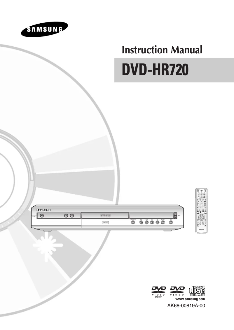 Page n°1 - Manuel utilisateur Samsung DVD-HR720