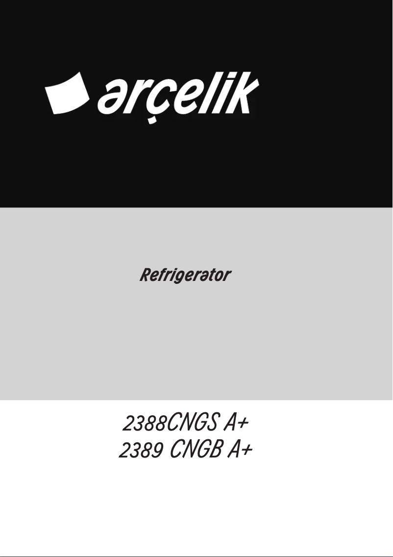 Page 1 de la notice Manuel utilisateur Arçelik 2389 CNGB