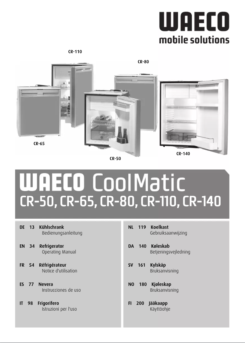 Page n°1 - Manuel utilisateur Waeco CoolMatic CR-80