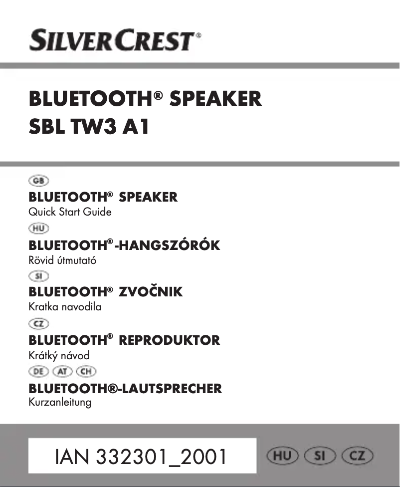 Page 1 de la notice Manuel utilisateur SilverCrest SBL TW3 A1