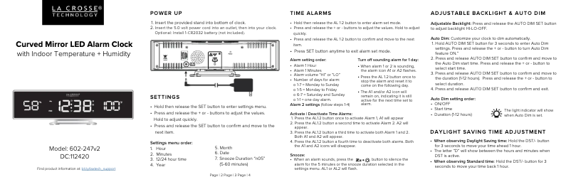 Página 1 del manual Manual de usuario La Crosse Technology 602-247V2