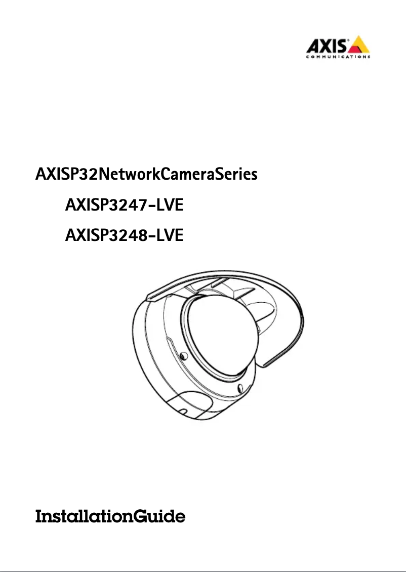 Page 1 de la notice Manuel utilisateur Axis P3248-LVE
