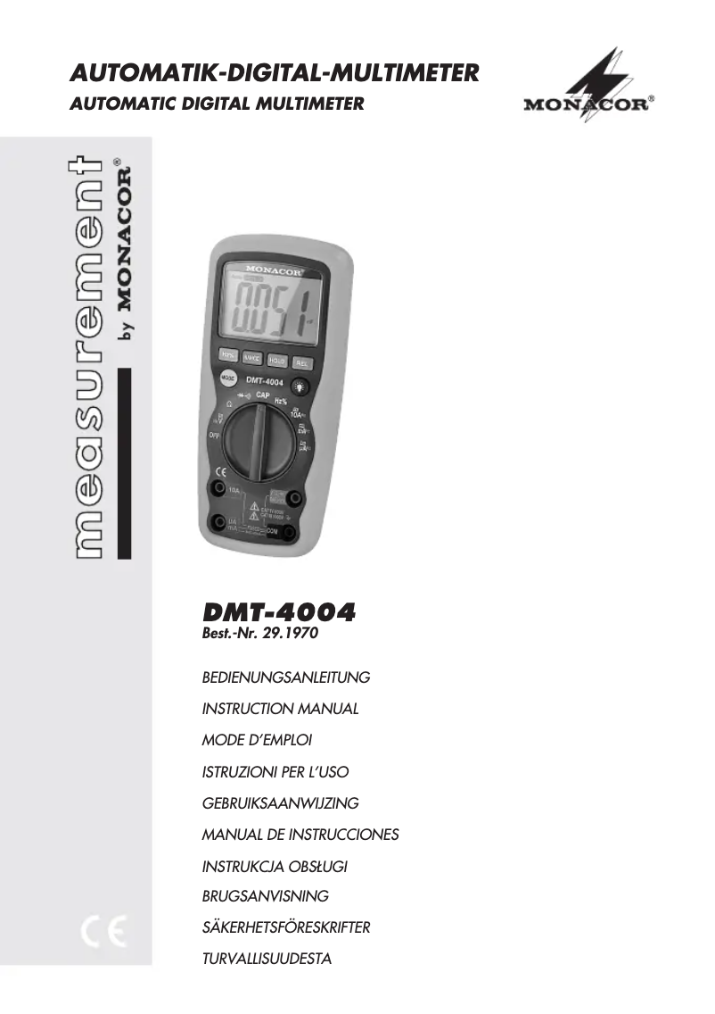 Image de la première page du manuel de l'appareil DMT-4004