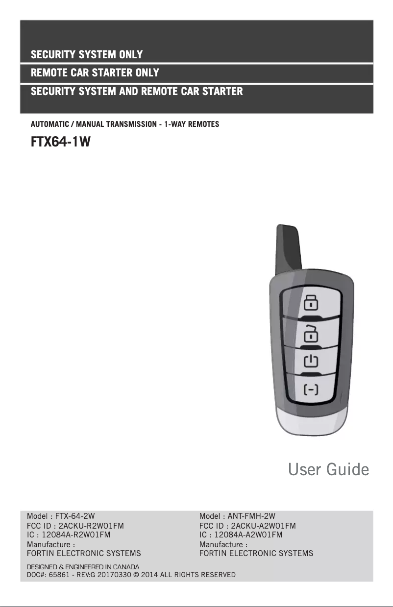 Image de la première page du manuel de l'appareil RF641W