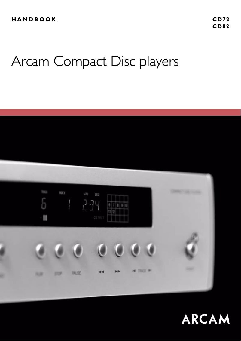 Page n°1 - Manuel utilisateur Arcam DiVA CD82