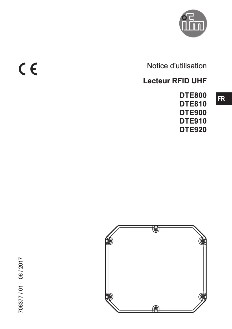 Page 1 de la notice Manuel utilisateur IFM DTE800