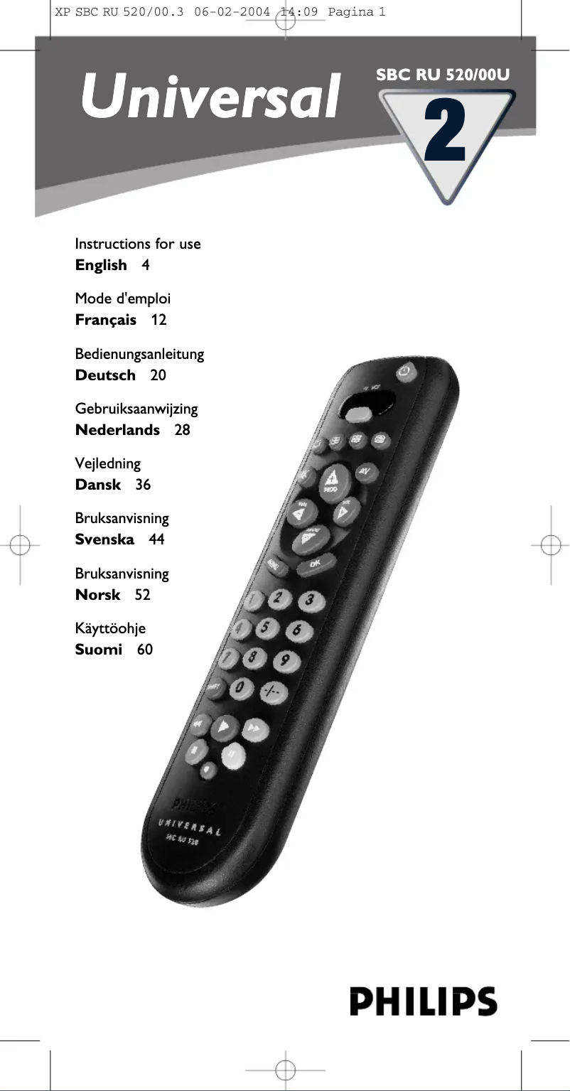 Page 1 de la notice Manuel utilisateur Philips SBC RU 520