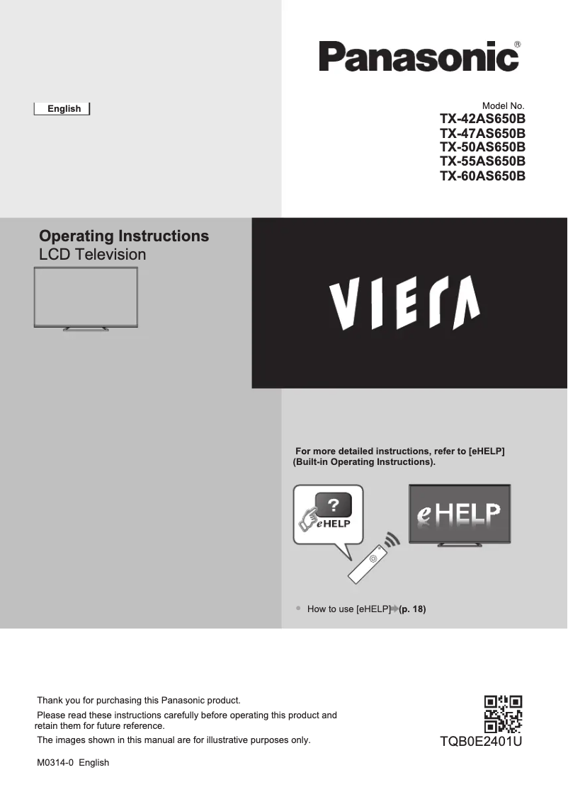 Page 1 de la notice Manuel utilisateur Samsung TX-50AS650B