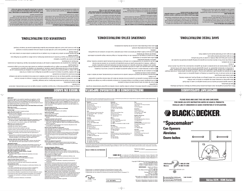 Image de la première page du manuel de l'appareil EC75