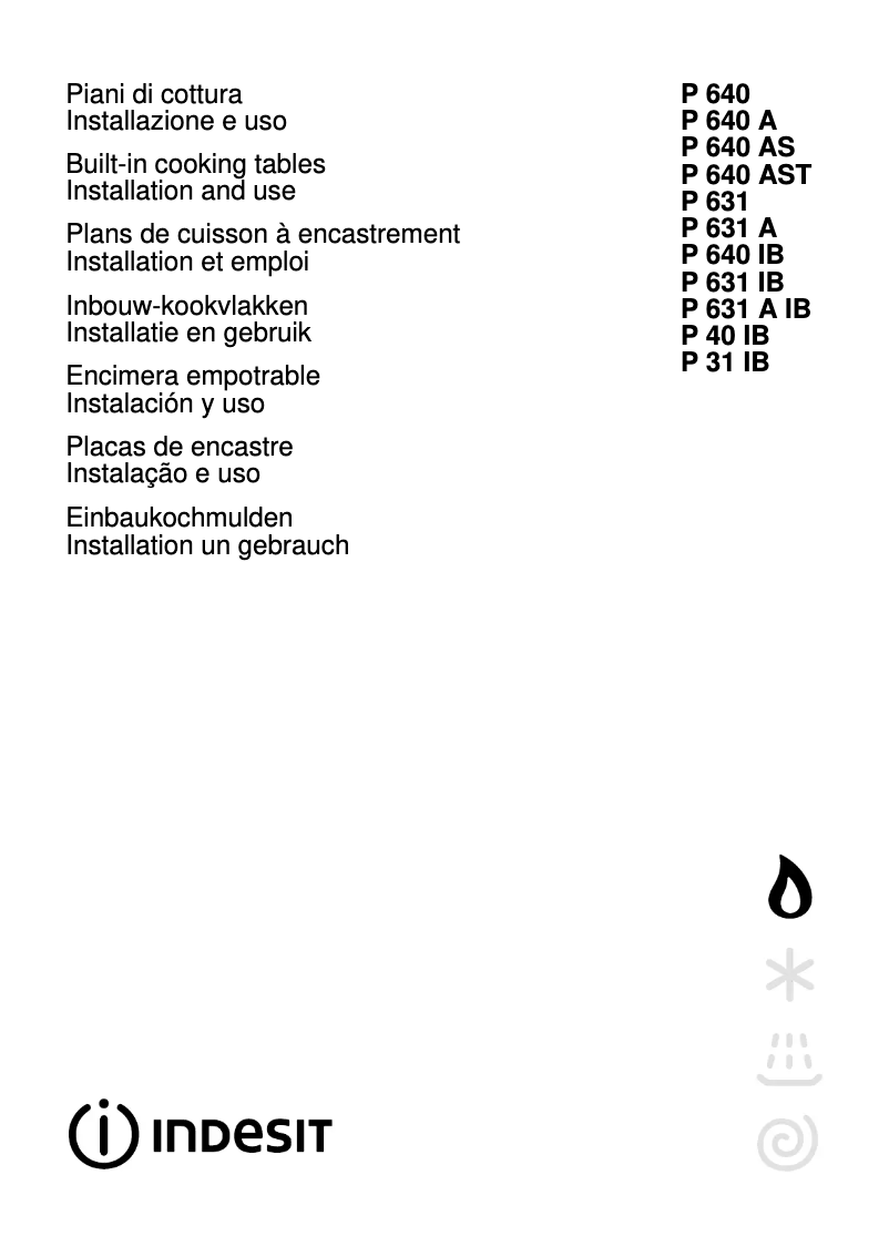 Página 1 del manual Manual de usuario Indesit PI 640 AST