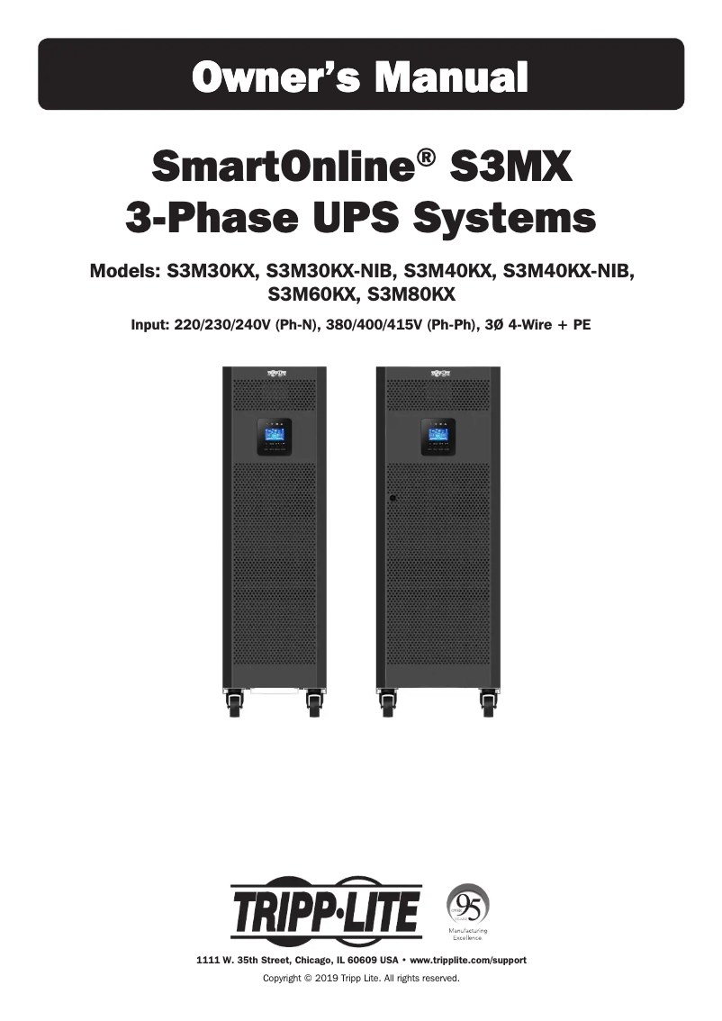 Page n°1 - Manuel utilisateur Tripp Lite S3M30KX