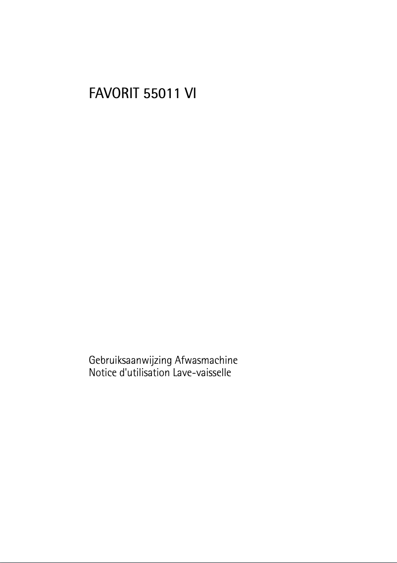 Page n°1 - Manuel utilisateur AEG-Electrolux Favorit 55011 VI