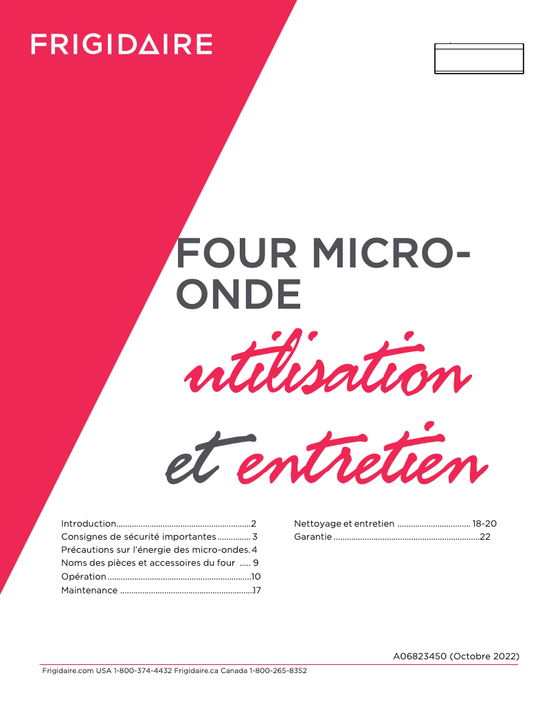 Page n°1 - Manuel utilisateur Frigidaire GMOS1266AF