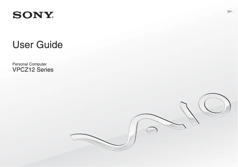 Image de la première page du manuel de l'appareil Vaio VPCZ12HGX