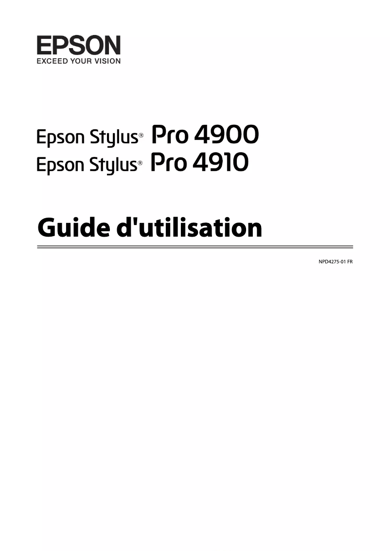 Page n°1 - Manuel utilisateur Epson Stylus Pro 4900