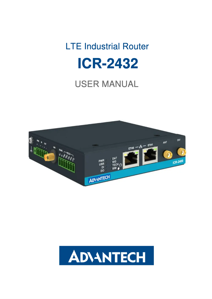 Page n°1 - Manuel utilisateur Advantech ICR-2431