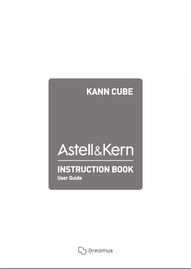 Page 1 de la notice Manuel utilisateur Astell&Kern KANN Cube