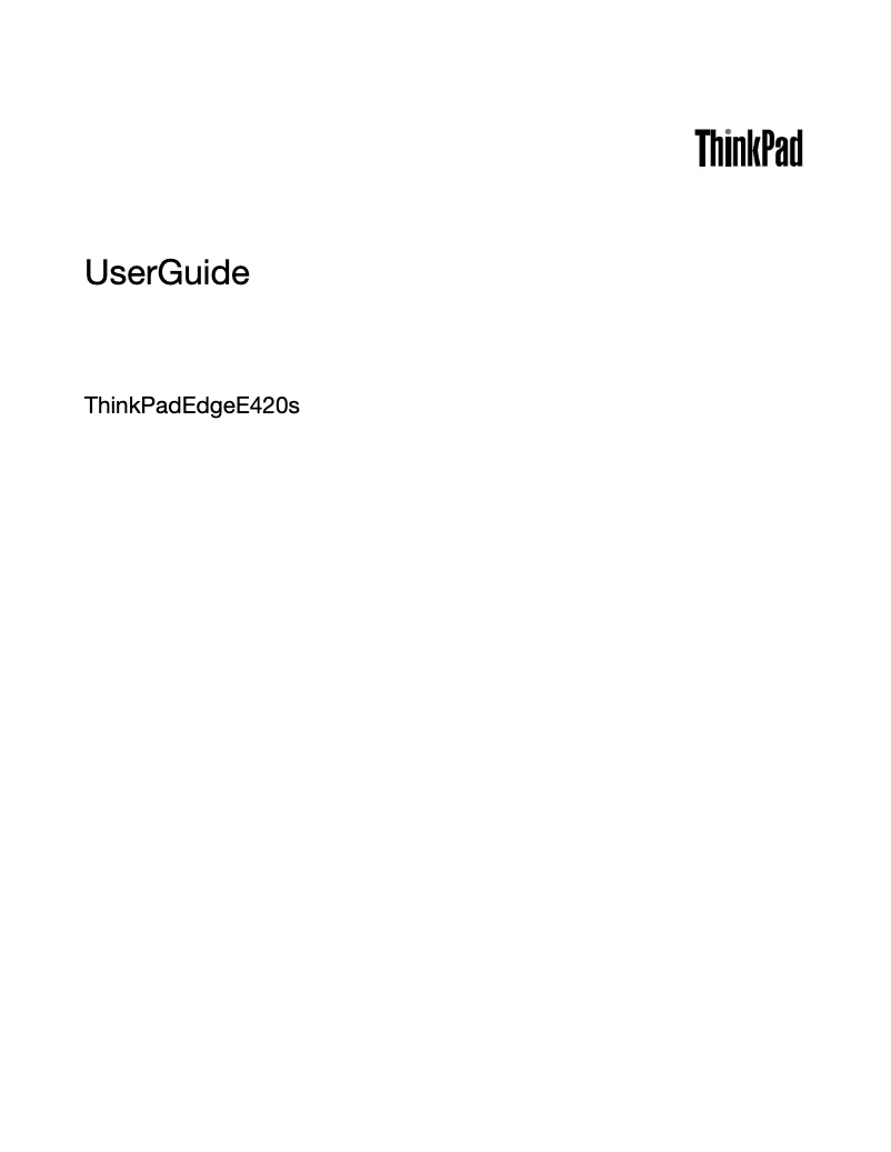 Image de la première page du manuel de l'appareil ThinkPad E420s