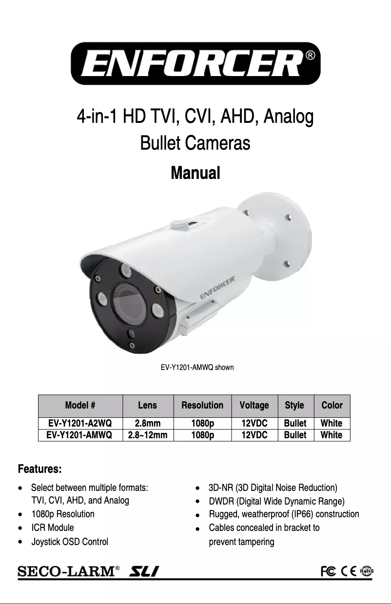Page n°1 - Manuel utilisateur Enforcer EV-Y1201-AMWQ