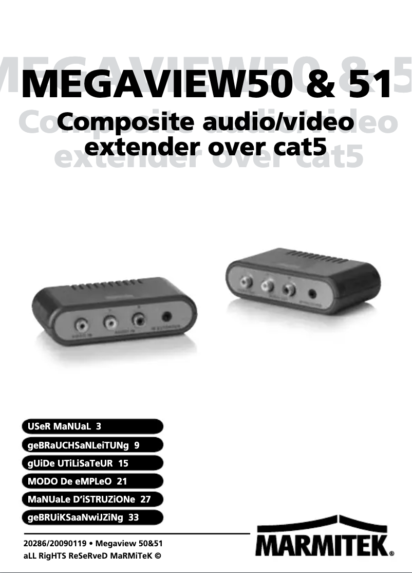 Page 1 de la notice Manuel utilisateur Marmitek MegaView 51