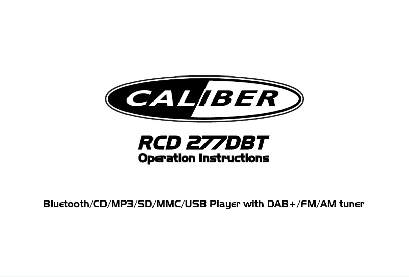 Page 1 de la notice Manuel utilisateur Caliber RCD 277DBT