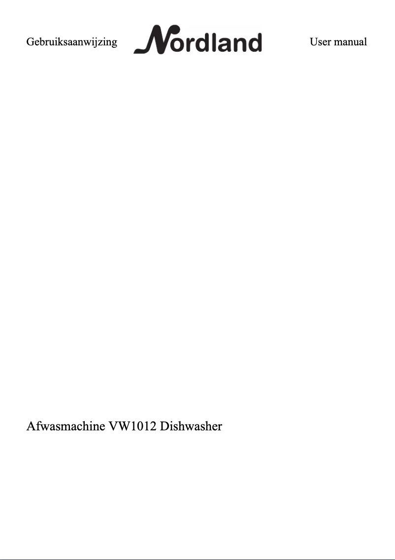 Page 1 de la notice Manuel utilisateur Nordland VW1012