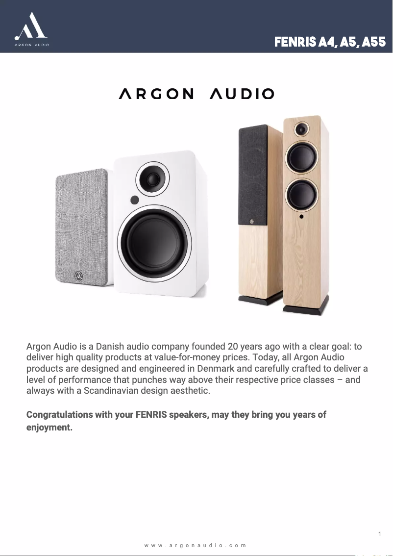 Página 1 del manual Manual de usuario Argon Fenris A5