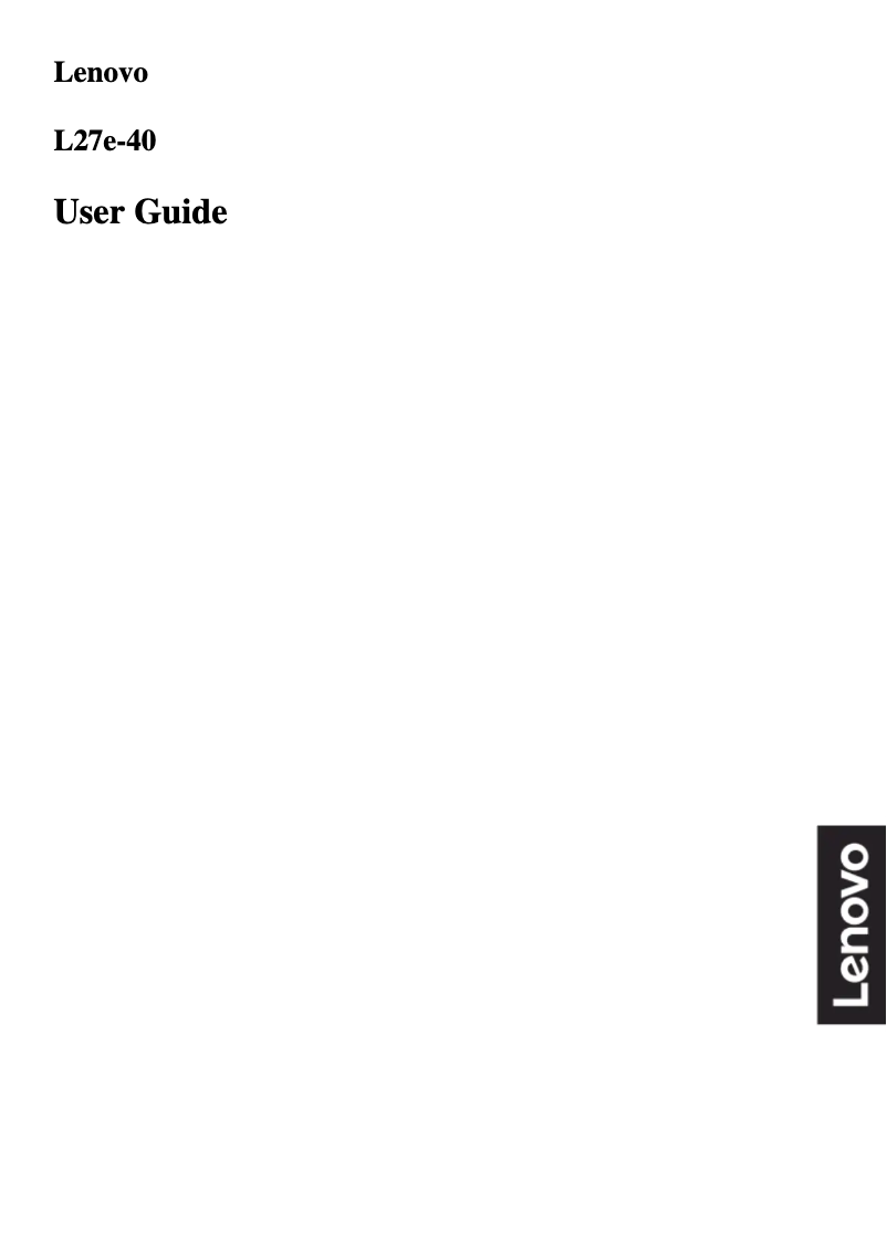 Page n°1 - Manuel utilisateur Lenovo L24e-40