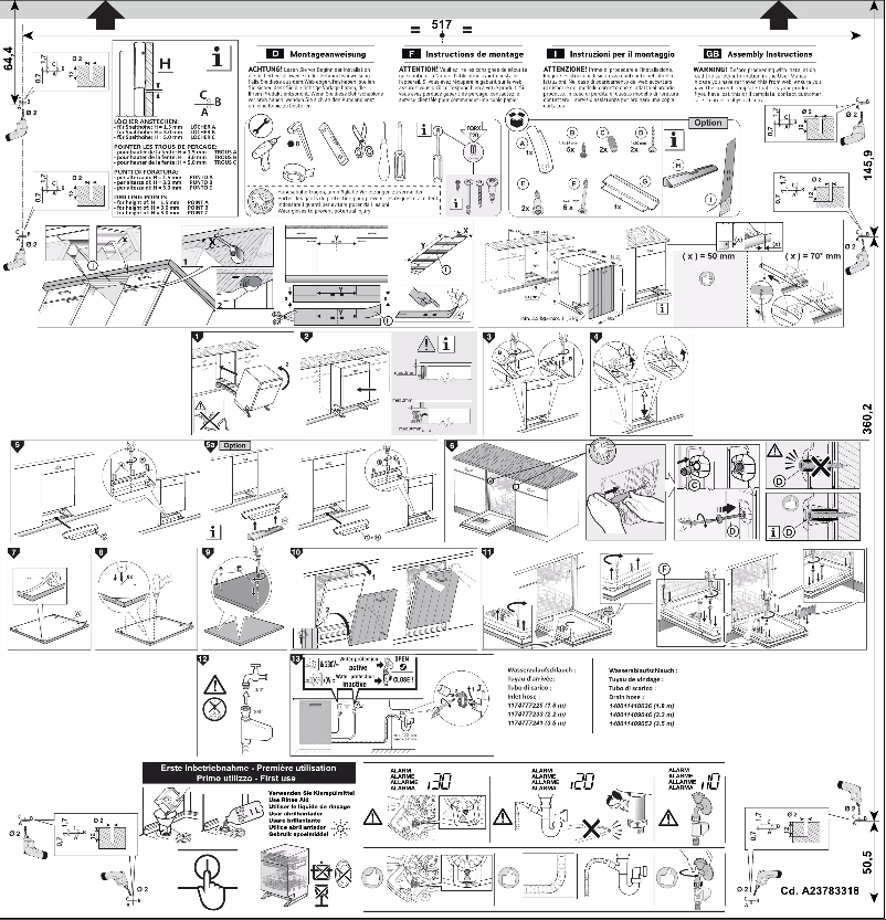 Page 1 de la notice Guide d'installation Electrolux GA55GLV