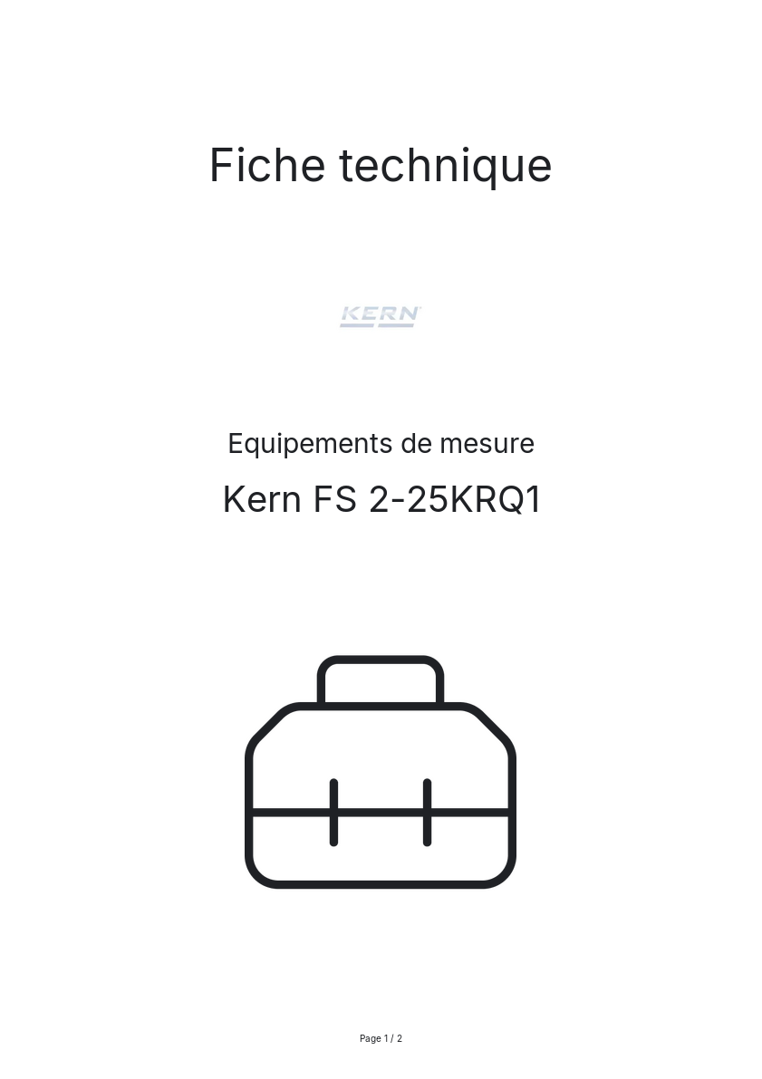 Page n°1 - Fiche technique Kern FS 2-25KRQ1