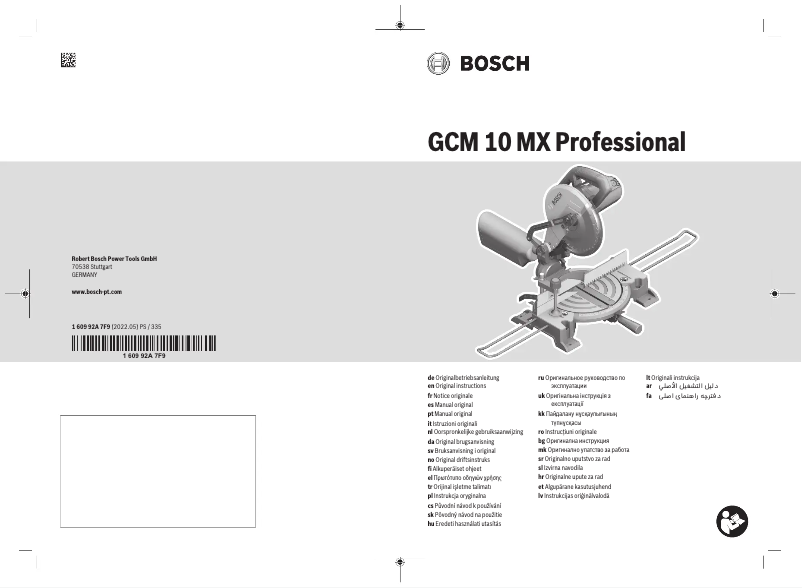 Page 1 of the manual User Manual Bosch GCM 10 MX Professional