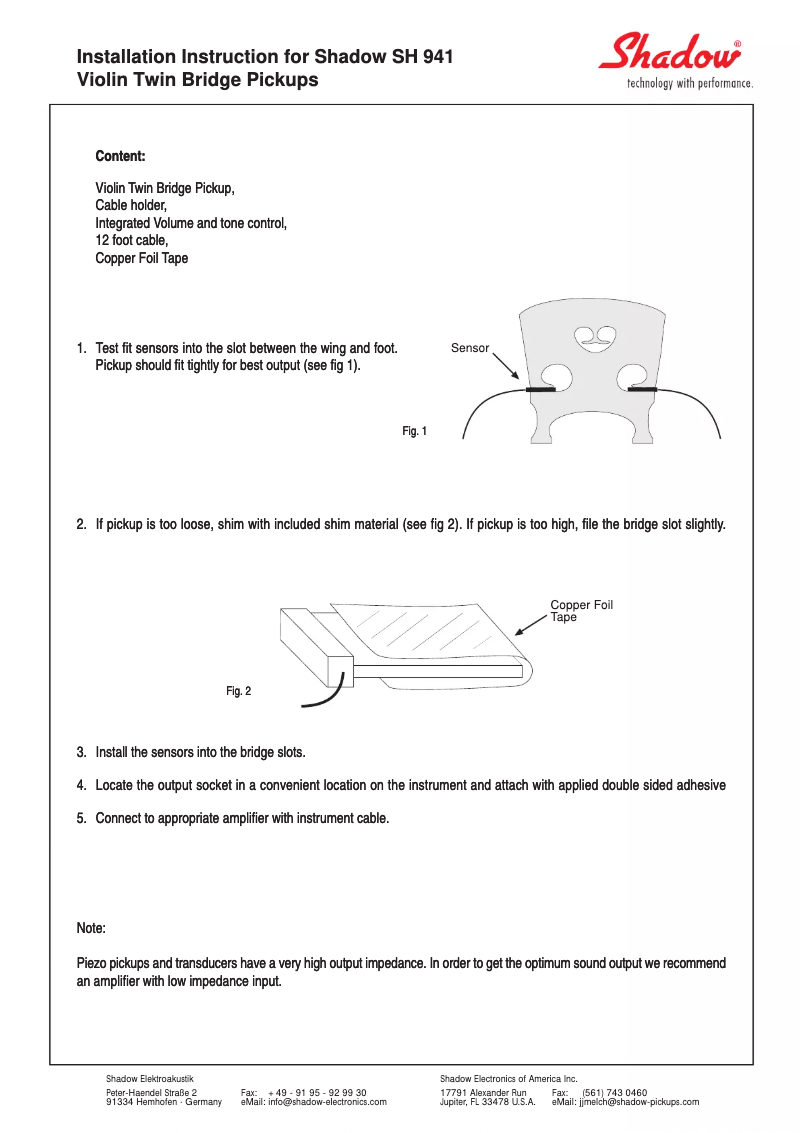 Página 1 del manual Manual de usuario Shadow SH 941