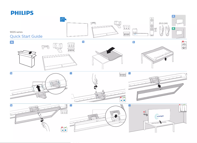 Page 1 de la notice Guide de démarrage rapide Philips 58PUS9005